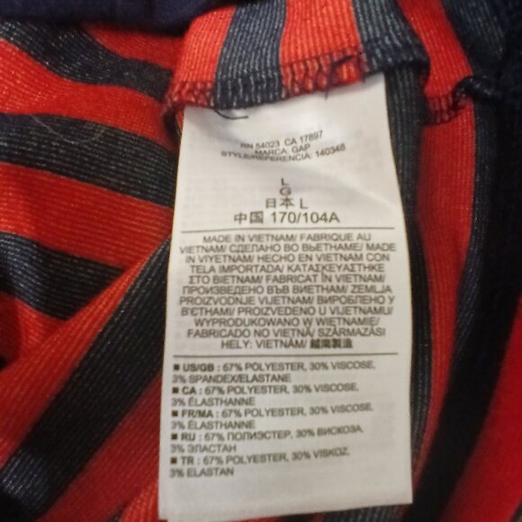 UEC Gap Striped Red/Navy Dress W/Pockets sz Large - Picture 9 of 9